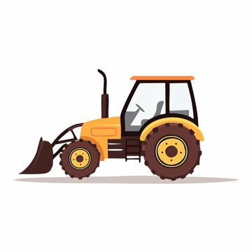 Yellow Tractor with Front Loader