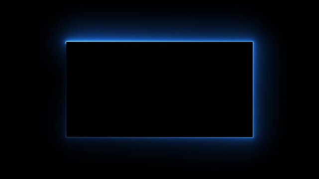 video frame indicator in neon shape on black background. overlay using frame  animation in neon light,Looping animation of a glowing neon rectangle frame with electric flickering effects. 