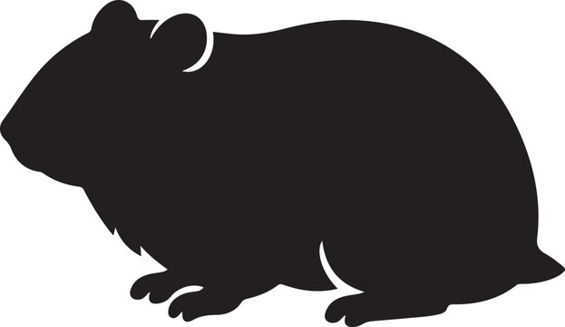 Small rodent guinea pig silhouette icon profile isolated on transparent background.