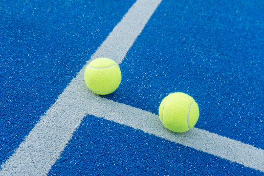 Minimalist view of a tennis court with balls The Concept of focus and precision
