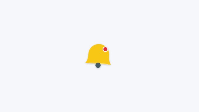 minimalist notification bell shaking animation 4k