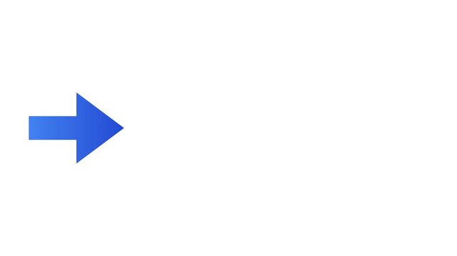 minimalist blue arrow sliding right animation loop