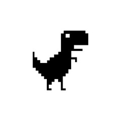 Pixel Dinosaur Retro Browser Offline Game Silhouette Graphic © Shiva FitriAdi