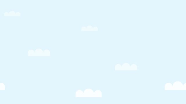 minimal clouds floating loop animation