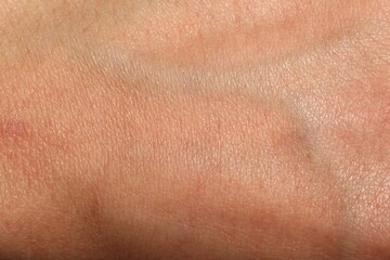 Fototapeta premium Texture of normal skin as background, closeup