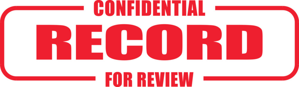 A confidential record stamp is shown for review on a document