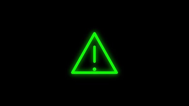 green warning triangle pulse glow animation