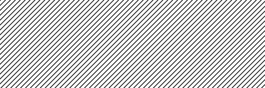 Black diagonal stripe pattern on white background. Abstract monochrome line texture with thin parallel strokes for wallpaper, textile, wrapping paper, modern design, backdrop and geometric decoration.
