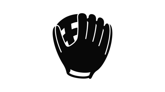 Baseball glove silhouette on a white background