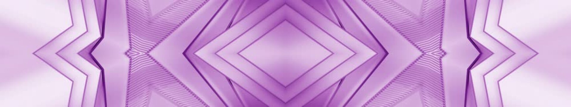 Lavender Futuristic Diamond Frame with Mirrored Geometric Lines and Elegant Widescreen Tech Background