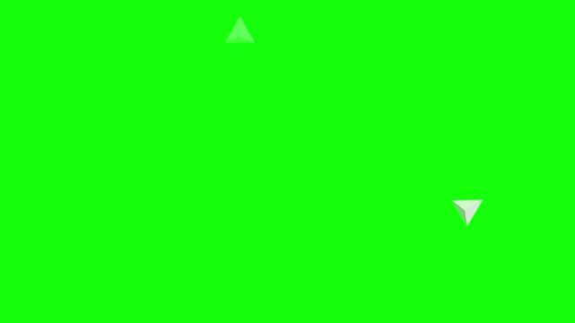 Triangular Pyramid Shapes Falling On Green Screen Loop