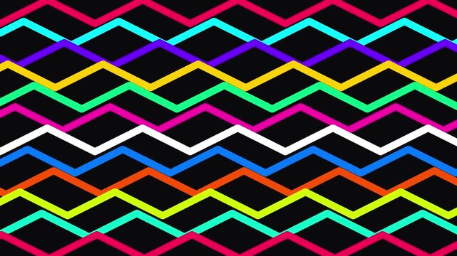 vibrant modern zigzag pattern sliding minimal background loop