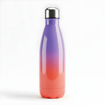 Gradient stainless steel water bottle with vibrant orange and purple finish