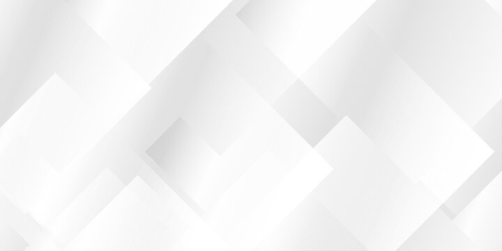 Abstract white and gray geometric background with overlapping squares and soft shadows. A subtle pattern of overlapping geometric squares and rectangles in gradient white and light gray tones