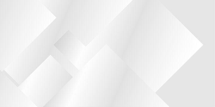 Abstract white and gray geometric background with overlapping squares and soft shadows. A subtle pattern of overlapping geometric squares and rectangles in gradient white and light gray tones