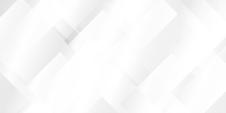 Abstract white and gray geometric background with overlapping squares and soft shadows. A subtle pattern of overlapping geometric squares and rectangles in gradient white and light gray tones