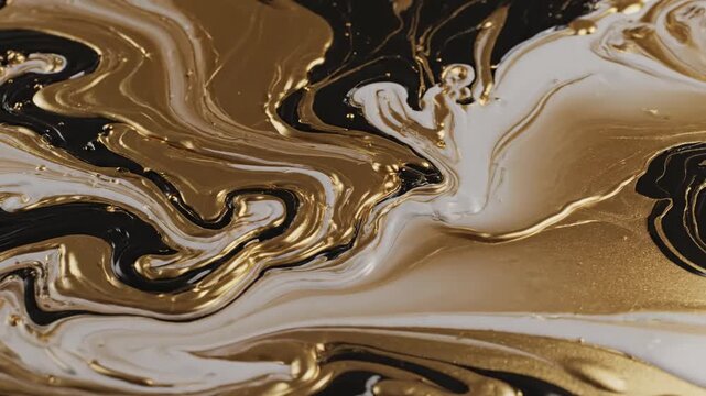 Luxury liquid gold and creamy ivory swirls create a rich, opulent, and sophisticated abstract pattern that evokes wealth and high-end artistic expression for decorative purposes