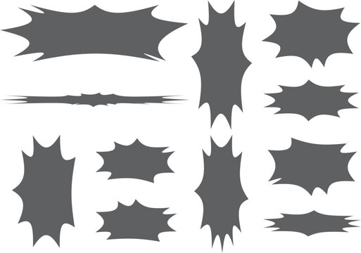Set of Blank Vintage Decorative Label and Badge Frames Vector Silhouettes Ornamental Border Shapes.
