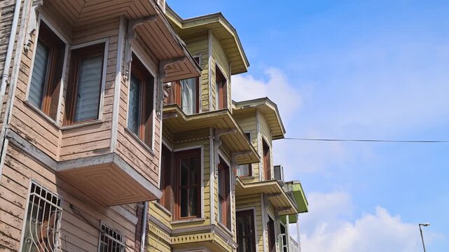Traditional old wooden houses in Istanbul, Turkey
