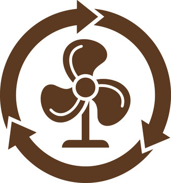 Eco Fan Recycling Logo Design with Circular Arrows Ventilation Symbol Sustainability Energy and Environment Vector IllustrationEco Fan Recycling Logo Design with Circular Arrows Ventilation Symbol Sus