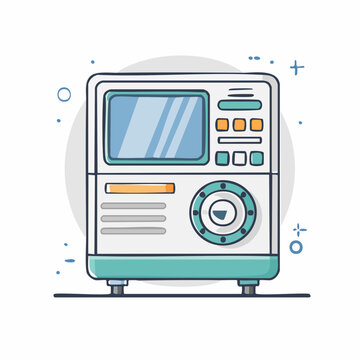 Retro Microwave Oven Illustration