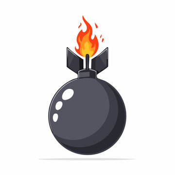 Bomb with fuse burning