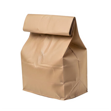 Brown paper lunch bag with handle
