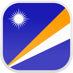 Obraz premium Marshall Islands Flag Icon - Flat Design - Smooth Rounded Square