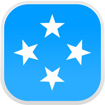Micronesia Flag Icon - Flat Design - Smooth Rounded Square