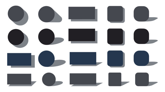 Abstract geometric pattern with circles and rectangles in shades of blue