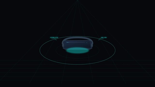virtual reality headset digital metaverse tech animation