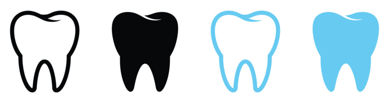 Tooth icon simple human teeth symbol for dental clinic branding, oral hygiene, dentistry care, and healthy