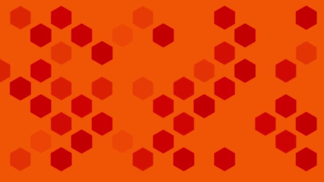 Vibrant Red Hexagon Grid Fading In And Out Seamlessly