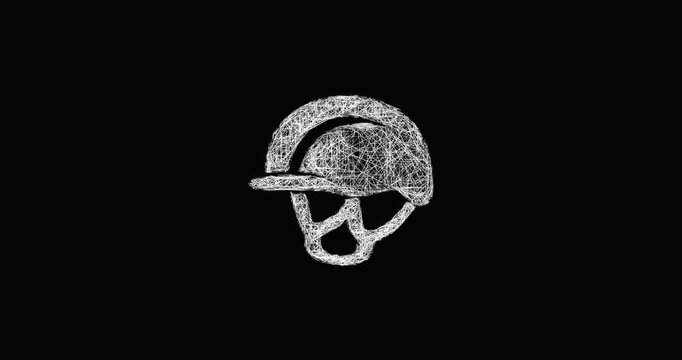 Sketch helmet icon animation - smooth progressive reveal