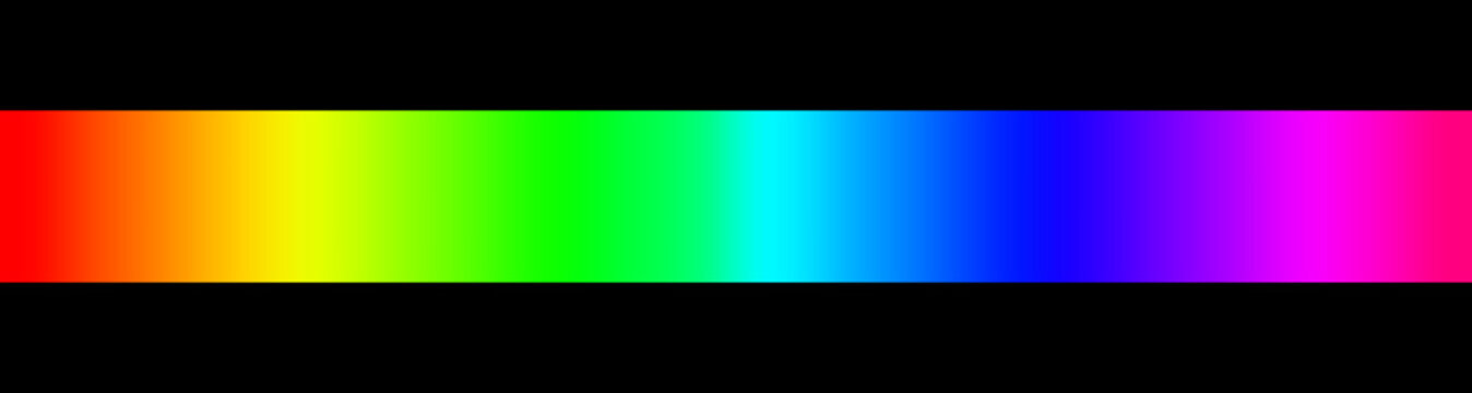 Rainbow RGB gradient background. Sun light ultraviolet spectrum. Abstract with black borders. Vector illustration