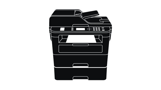 Office printer silhouette on a white background