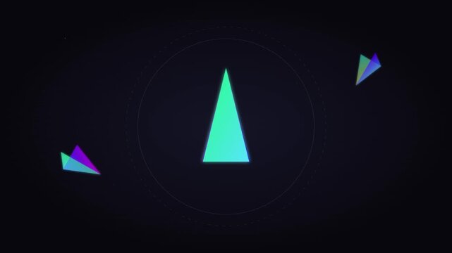 Vibrant Geometric Gradient Pyramid Rotate Motion Background Loop