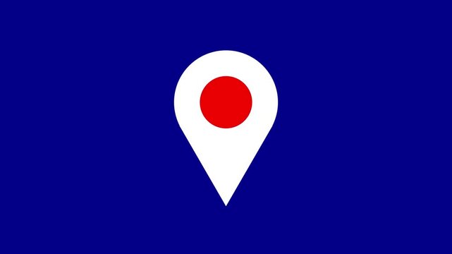 Abstract location icon fast tracking map pin icon animation on black background. digital city map symbolizing precise navigation location tracking and destination finding 