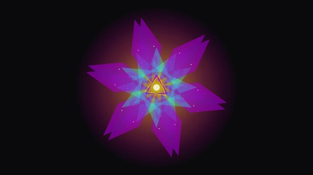 vibrant 3d kaleidoscope fractal abstract motion background