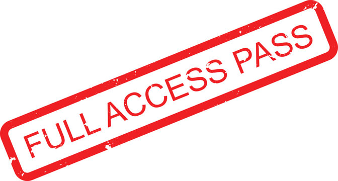A clear red grunge stamp signifying complete entry or unlimited permission with full access privileges