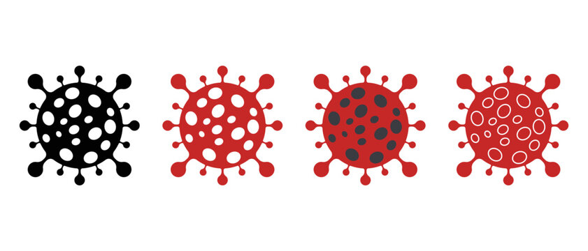Virus, bacteria, microbe icon. Vector Bacteria sign in flat style. Microbe bacteria icon.