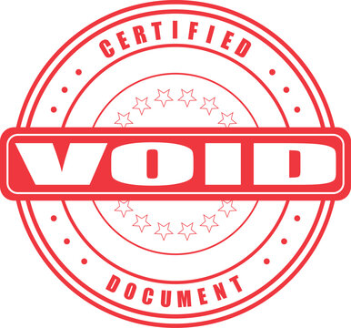 Essential red void stamp design indicating certified document cancellation or invalidation mark