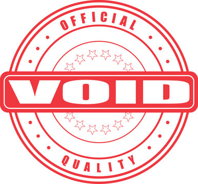 Modern red void stamp design symbolizing official quality cancellation and document invalidation