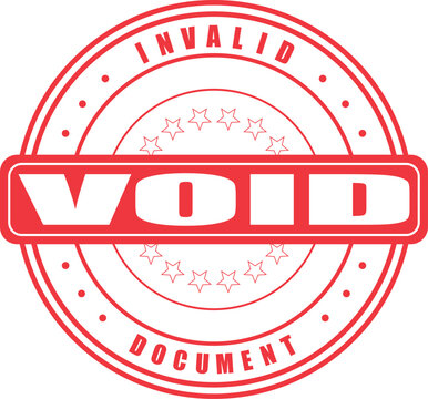 Professional void invalid document rubber stamp for official declarations of unverified or faulty paperwork