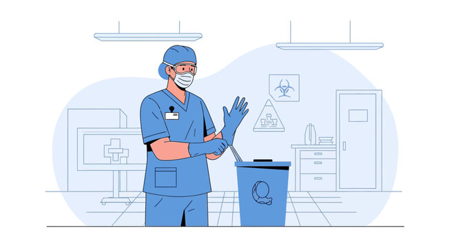 Medical Professional Wearing Protective Gear in a Laboratory Setting