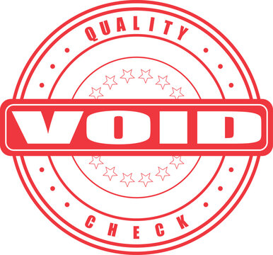 Visual red void stamp design symbolizing a failed quality check and product invalidation