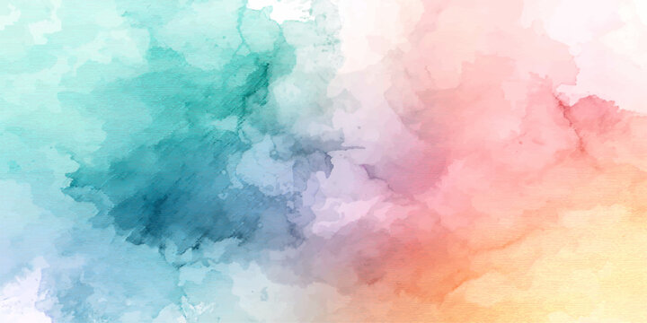 Vibrant abstract watercolor background with a colorful grunge paint texture, featuring an artistic yellow, orange, and pink fire pattern on vintage paper canvas