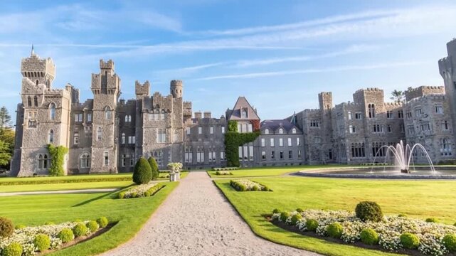 Ashford Castle in County Mayo, Ireland, dates back to 1228 when it was founded