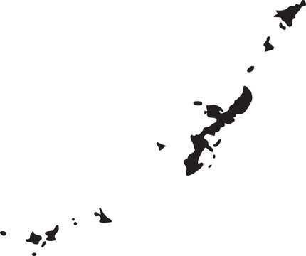 Okinawa Prefecture map silhouette a minimalist black vector illustration ideal for geographic representation travel planning and educational content