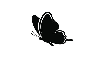 butterfly silhouette on white background simple insect shape © Rumana